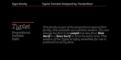 Typist Variable Prop Italic Font Poster 1