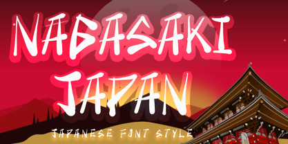 Nagasaki Japan Font Poster 1