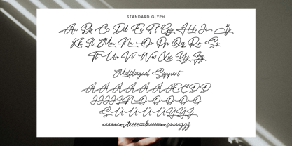 Rizaldi Monoline Signature font Font Poster 2