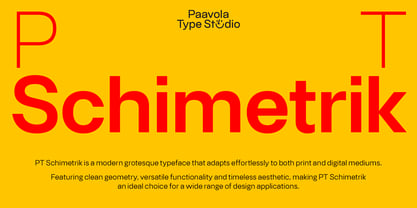 PT Schimetrik Font Poster 1