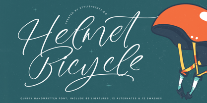 Helmet Bicycle Font Poster 1