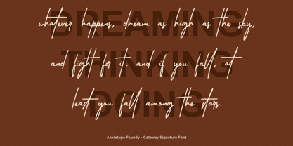 Anxietype Gateway Signature Font Poster 3