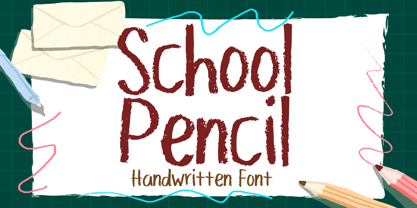 School Pencil Font Poster 1