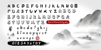 Oriental  Chinese Calligraphy Font Poster 1