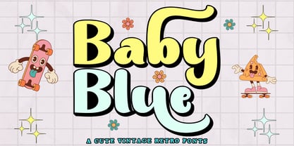 Baby Blue Font Poster 1