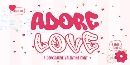Adore Love Deco Outline Font Poster 1