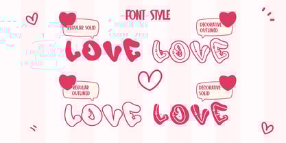 Adore Love Deco Outline Font Poster 3