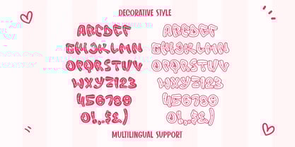 Adore Love Deco Outline Font Poster 7