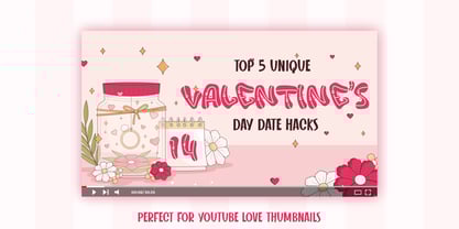 Adore Love Deco Outline Font Poster 4