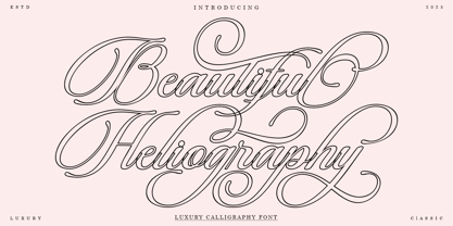 Beautiful Heliography Outline Font Poster 12