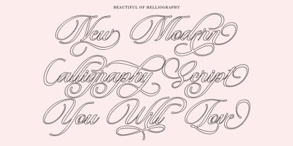 Beautiful Heliography Outline Font Poster 8