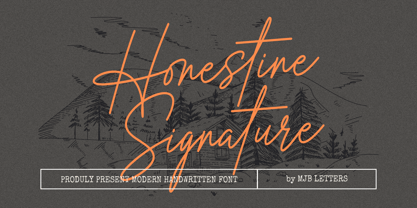 Honestine Signature Font Poster 1