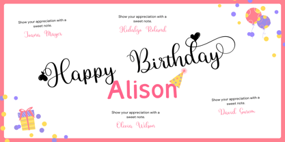 Evelina Heart Font Poster 2