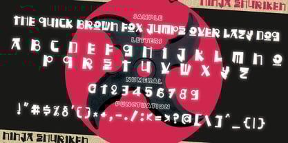 Ninja Shuriken Font Poster 2