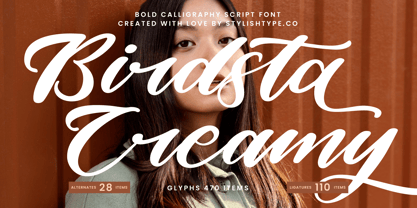 Birdsta Creamy Font Poster 1