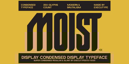 Moist Condensed Display Slant Font Poster 1