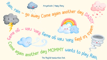 Happy Rainy Font Poster 4