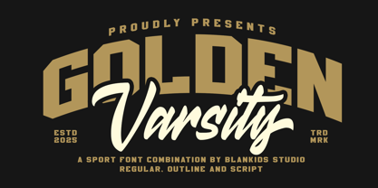 Golden Varsity Font Poster 1