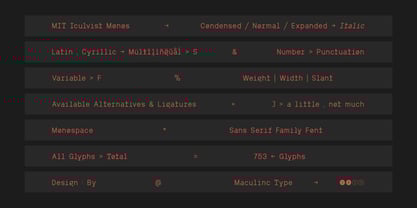 MIT Iculvist Monos Font Poster 2
