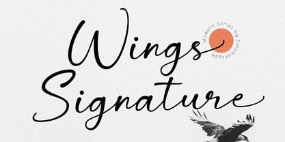 Wings Signature Font Poster 1