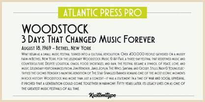 Atlantic Press Pro Font Poster 12