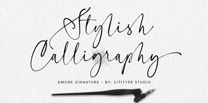 Amore Signature Font Poster 5