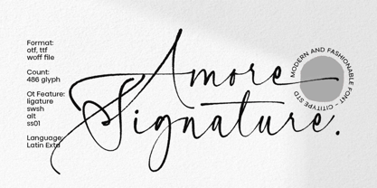 Amore Signature Font Poster 1