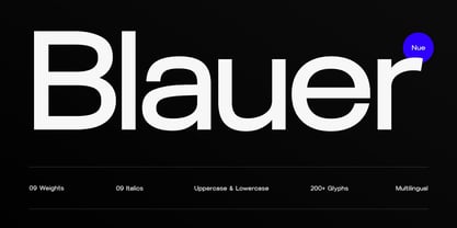 Blauer Nue Font Poster 1