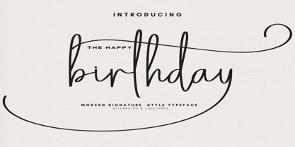 Thehappybirthday signature Font Poster 1