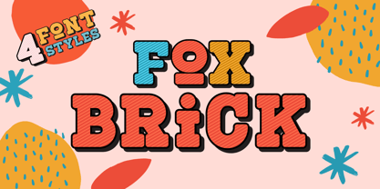 Fox Brick Outline Font Poster 1