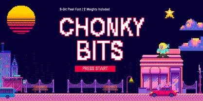 Chonky Bits Font Font Poster 1