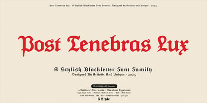 Post Tenebras Lux Font Poster 1