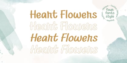 Heart Flowers Font Poster 6