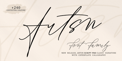 Artsn Script Pro Font Poster 1