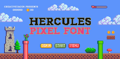 Hercules Pixel Font Font Poster 1