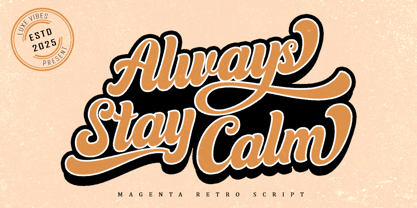 Magenta Vintage Font Poster 3
