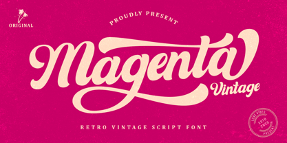 Magenta Vintage Font Poster 1