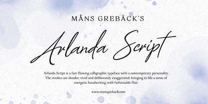 Arlanda Script Font Poster 1