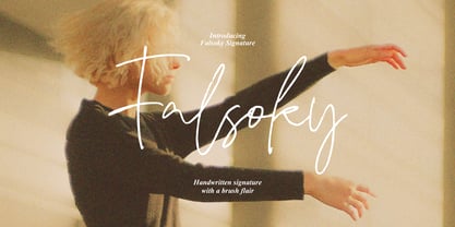 Falsoky Signature Brush Font Poster 1