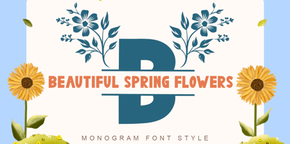 Beautiful Spring Flowers Font Poster 1