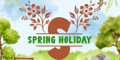 Beautiful Spring Flowers Font Poster 4