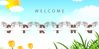 Beautiful Spring Flowers Font Poster 2