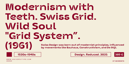 UT Wismenta Font Poster 2