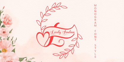 Lovely Amelina Monogram Font Poster 1