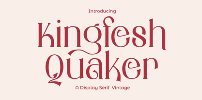 Kingfesh Quaker Font Poster 1