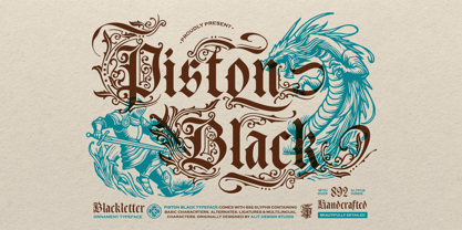 Piston Black Font Poster 1