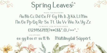 Spring Leaves Font Poster 8