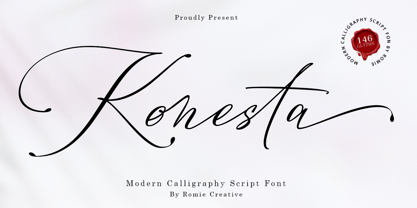 Konesta Calligraphy Script Font Poster 1