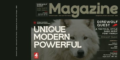 Direwolf Quest Font Poster 12