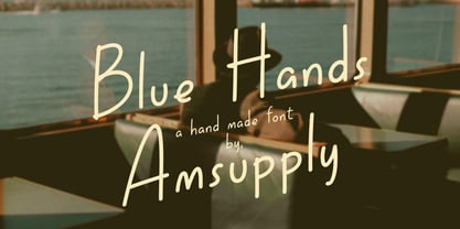 Blue Hands Font Poster 1